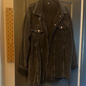 Women's Black Fringe Shacket